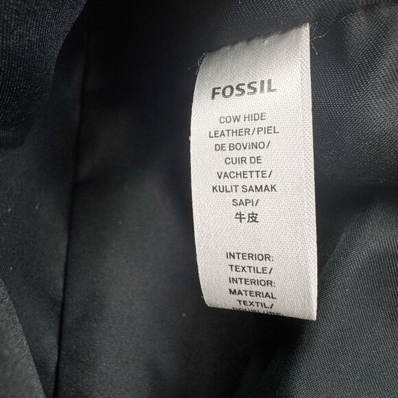 Fossil Sydney Satchel Black Leather Crossbody Bag Medium Handbag - Picture 15 of 16